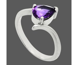 African Amethyst Ring size-6 EXR04596 R-1731, 6x8 mm