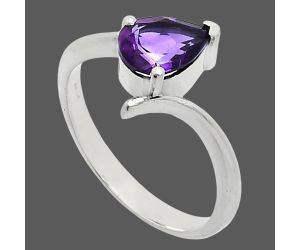 African Amethyst Ring size-7 EXR04597 R-1731, 6x8 mm