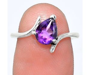 African Amethyst Ring size-6 EXR04598 R-1731, 6x8 mm