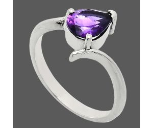 African Amethyst Ring size-6 EXR04598 R-1731, 6x8 mm