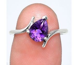 African Amethyst Ring size-6 EXR04599 R-1731, 6x8 mm