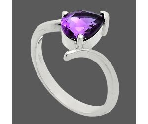 African Amethyst Ring size-6 EXR04599 R-1731, 6x8 mm