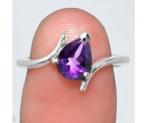 African Amethyst Ring size-7 EXR04600 R-1731, 6x8 mm