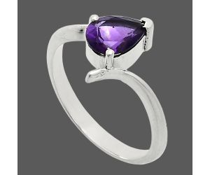 African Amethyst Ring size-7 EXR04600 R-1731, 6x8 mm