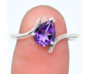 African Amethyst Ring size-8 EXR04601 R-1731, 6x8 mm