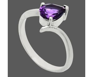 African Amethyst Ring size-8 EXR04601 R-1731, 6x8 mm