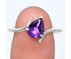 African Amethyst Ring size-9 EXR04602 R-1731, 6x8 mm