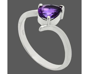 African Amethyst Ring size-9 EXR04602 R-1731, 6x8 mm