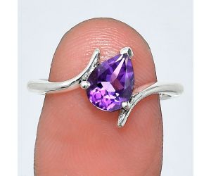 African Amethyst Ring size-8 EXR04603 R-1731, 6x8 mm