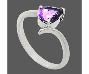 African Amethyst Ring size-8 EXR04603 R-1731, 6x8 mm