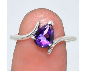 African Amethyst Ring size-8 EXR04604 R-1731, 6x8 mm