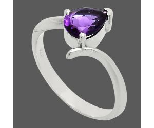 African Amethyst Ring size-8 EXR04604 R-1731, 6x8 mm