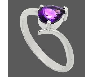 African Amethyst Ring size-9 EXR04605 R-1731, 6x8 mm