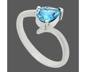 Sky Blue Topaz Ring size-9 EXR04621 R-1731, 6x8 mm