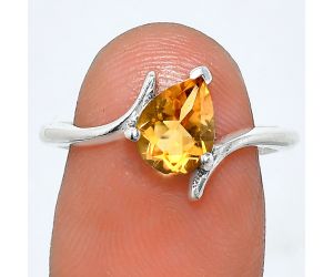 Citrine Ring size-8 EXR04637 R-1731, 6x8 mm