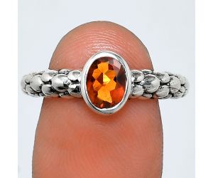 Mandarin Citrine Ring size-8 EXR04655 R-1730, 7x5 mm