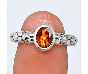 Mandarin Citrine Ring size-7 EXR04661 R-1730, 7x5 mm