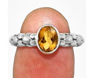 Citrine Ring size-8 EXR04668 R-1730, 7x5 mm