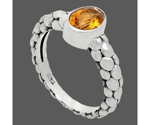 Citrine Ring size-8 EXR04668 R-1730, 7x5 mm