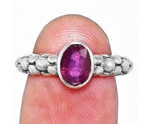 Ruby Glassfield Ring size-6 EXR04686 R-1730, 7x5 mm