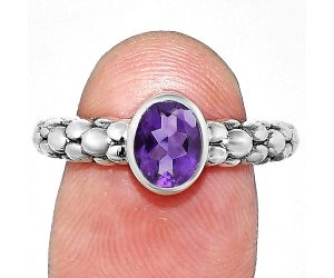 African Amethyst Ring size-7 EXR04724 R-1730, 7x5 mm