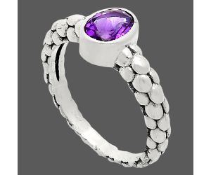 African Amethyst Ring size-7 EXR04724 R-1730, 7x5 mm