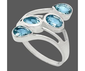 Sky Blue Topaz Ring size-8.5 EXR04755 R-1053, 6x4 mm