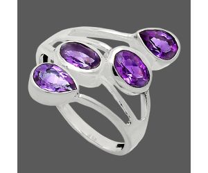 Amethyst Ring size-6.5 EXR04772 R-1053, 6x4 mm