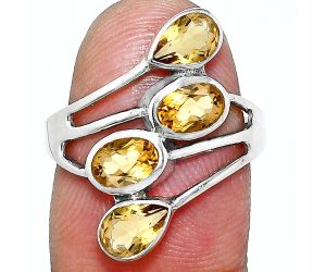 Citrine Ring size-7 EXR04800 R-1053, 6x4 mm