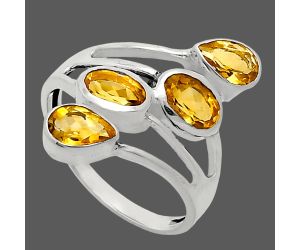 Citrine Ring size-7 EXR04800 R-1053, 6x4 mm