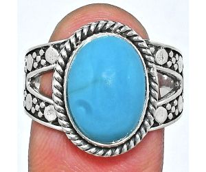 Sleeping Beauty Turquoise Ring size-9 EXR04891 R-1732, 10x14 mm