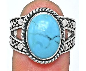 Sleeping Beauty Turquoise Ring size-8 EXR04894 R-1732, 10x14 mm