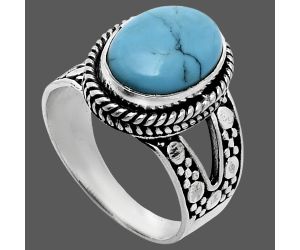 Sleeping Beauty Turquoise Ring size-8 EXR04894 R-1732, 10x14 mm