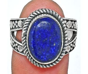 Lapis Lazuli Ring size-8 EXR04895 R-1732, 10x14 mm