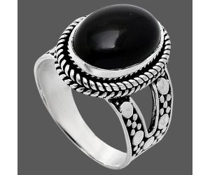 Black Onyx Ring size-9.5 EXR04900 R-1732, 10x14 mm