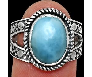 Larimar (Dominican Republic) Ring size-7 EXR04911 R-1732, 10x14 mm