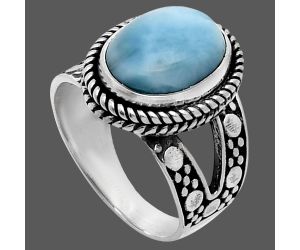 Larimar (Dominican Republic) Ring size-7 EXR04911 R-1732, 10x14 mm