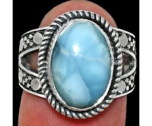 Larimar (Dominican Republic) Ring size-7 EXR04912 R-1732, 10x14 mm