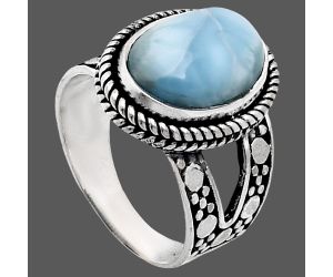 Larimar (Dominican Republic) Ring size-7 EXR04912 R-1732, 10x14 mm