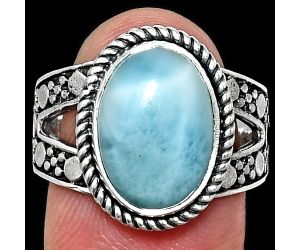 Larimar (Dominican Republic) Ring size-9 EXR04913 R-1732, 10x14 mm