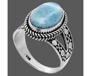 Larimar (Dominican Republic) Ring size-9 EXR04913 R-1732, 10x14 mm