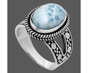 Larimar (Dominican Republic) Ring size-8 EXR04914 R-1732, 10x14 mm