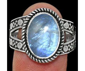 Rainbow Moonstone Ring size-10 EXR04919 R-1732, 10x14 mm