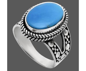 Sleeping Beauty Turquoise Ring size-7 EXR04929 R-1732, 10x14 mm