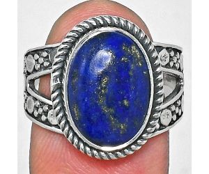 Lapis Lazuli Ring size-8 EXR04933 R-1732, 10x14 mm