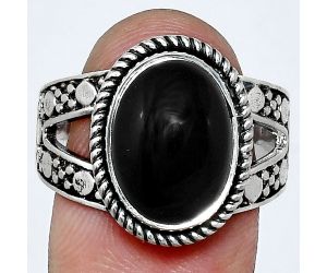 Black Onyx Ring size-8 EXR04938 R-1732, 10x14 mm