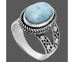 Larimar (Dominican Republic) Ring size-8 EXR04940 R-1732, 10x14 mm