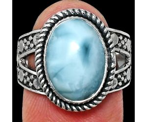 Larimar (Dominican Republic) Ring size-8 EXR04941 R-1732, 10x14 mm