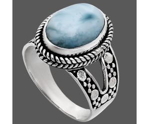 Larimar (Dominican Republic) Ring size-8 EXR04941 R-1732, 10x14 mm