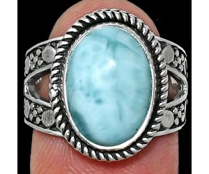 Larimar (Dominican Republic) Ring size-7 EXR04943 R-1732, 10x14 mm